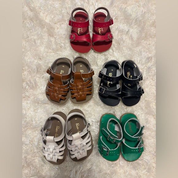 Salt Water Sandals by Hoy Kids Collection in Red, Brown, Navy, White, and Green - Picture 1 of 11